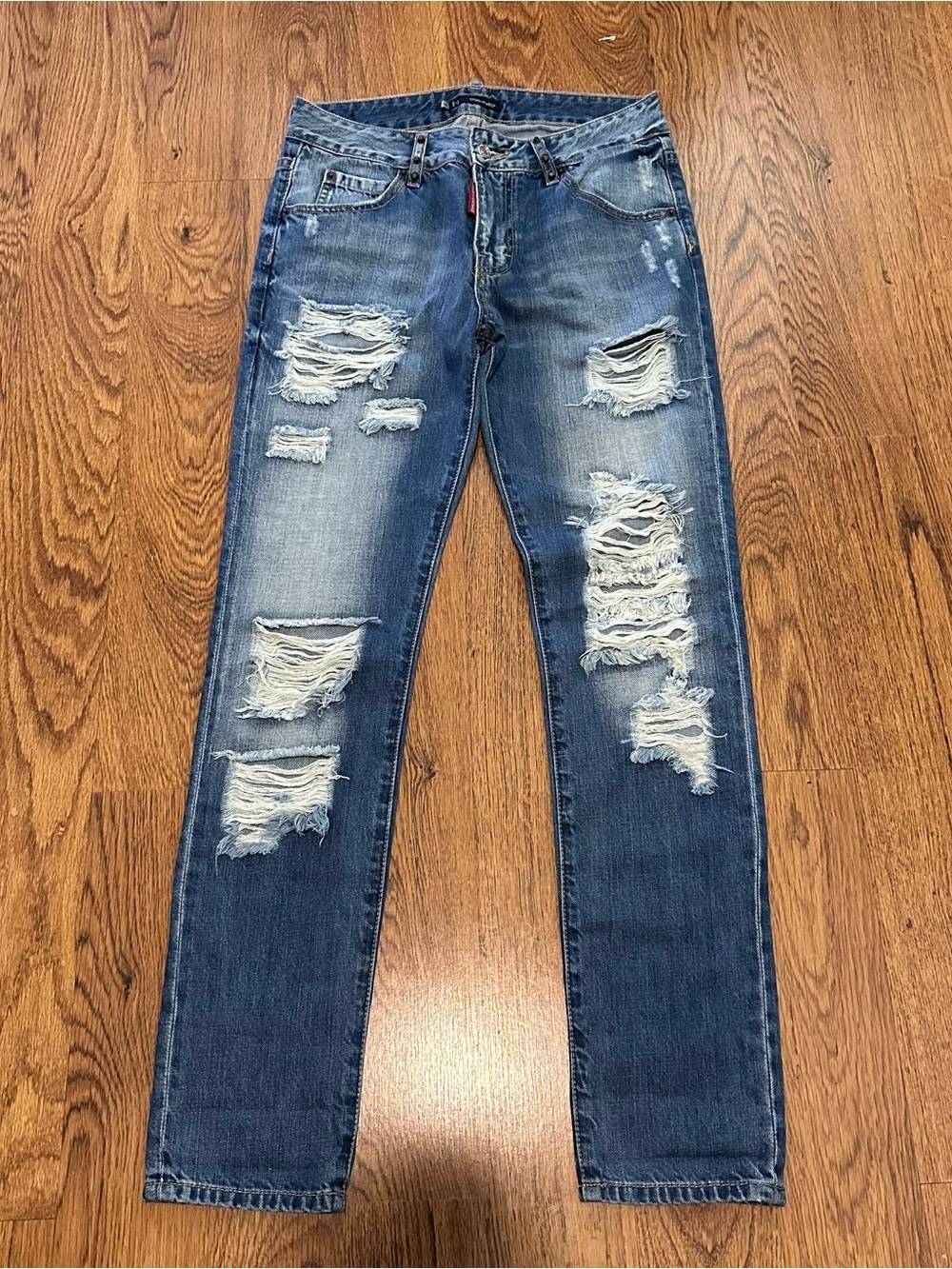 Dsquared2 Men's Distressed Blue Slim Fit Jeans size 36 made in Italy denim